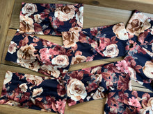 Load image into Gallery viewer, Dusty Rose &amp; Caramel Floral on Navy

