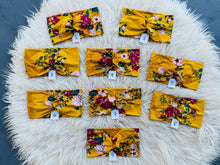 Load image into Gallery viewer, Floral &amp; Lace on Mustard
