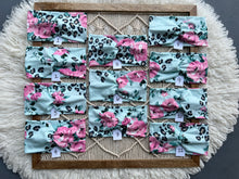 Load image into Gallery viewer, Leopard Floral on Minty Blue
