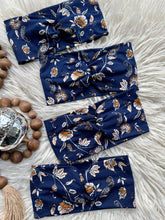 Load image into Gallery viewer, Autumn Floral Paisley on Navy
