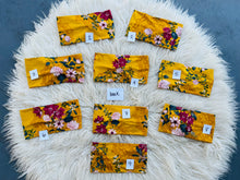 Load image into Gallery viewer, Floral &amp; Lace on Mustard
